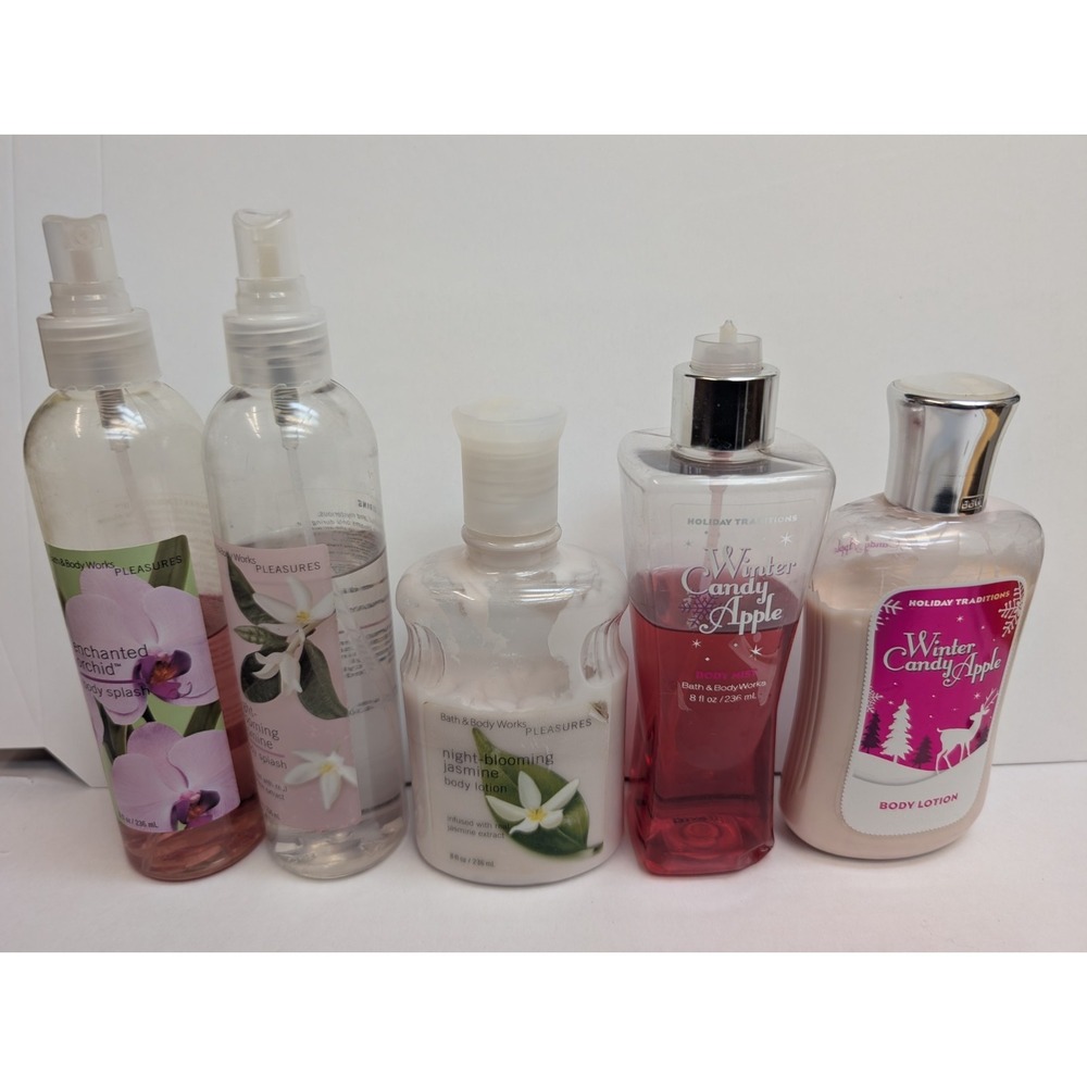 Bath & Body Works Night Blooming Jasmine Enchanted Orchid Winter Candy Apple Lot